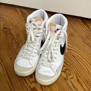 Nike White and Black High-Top Blazers